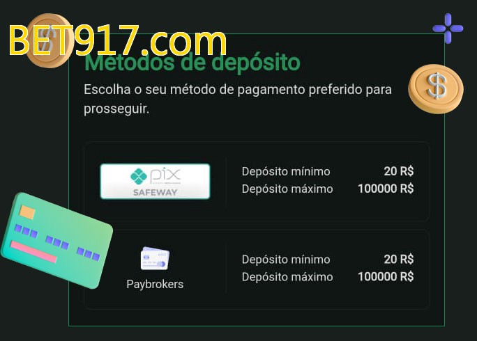 O cassino BET917.combet oferece uma grande variedade de métodos de pagamento